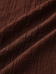 Pantalon portefeuille froissé chocolat, détail du tissu