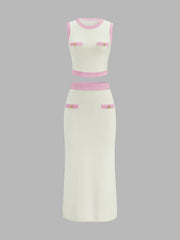 Ensemble jupe pull bicolore