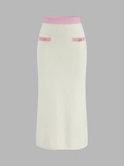 Ensemble jupe pull bicolore