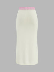 Ensemble jupe pull bicolore