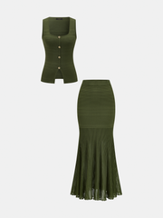 Ensemble top tricoté jupe sirène