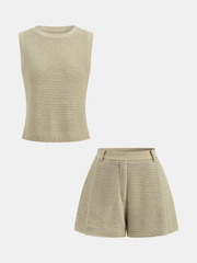 Ensemble débardeur et short tricot
