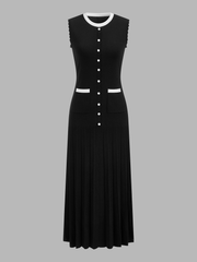 Robe maxi plissée bord festonné