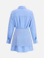Ensemble robe chemise rayée jupe portefeuille