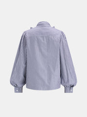 Chemise rayée manches ballon nœud