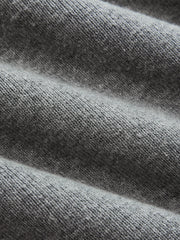 Ensemble jupe tricot boutons métal gris — gros plan sur la maille chinée