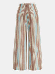 Pantalon rayé à cordon, pièce seule, vue de dos
