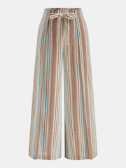 Pantalon rayé à cordon, pièce seule, vue de face