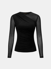 Blouse maille stretch manches longues