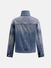 Veste en jean col montant droit