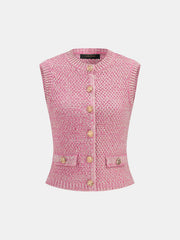 Cardigan boutons métal tricot mixte