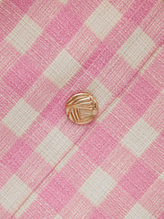 Robe mini tweed vichy boutonnée