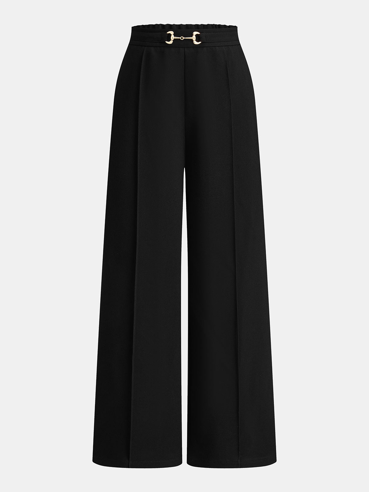 Pantalon ample à mors métallique noir, pièce seule, vue de face