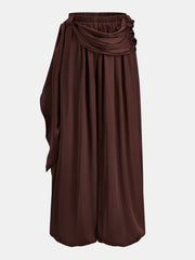 Pantalon ballon chocolat à ceinture, pièce seule, vue de face
