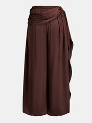 Pantalon ballon chocolat à ceinture, pièce seule, vue de trois quarts