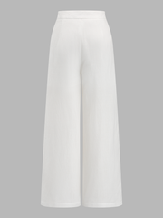 Pantalon large à chaîne blanc, pièce seule, vue de dos