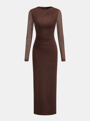 Robe maxi moulante manches longues