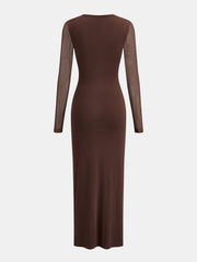 Robe maxi moulante manches longues