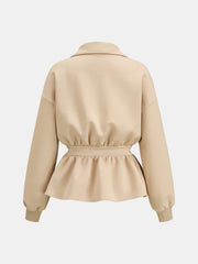 Ensemble veste peplum zippé pantalon