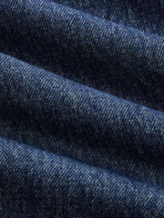Jean barrel à taille asymétrique bleu, détail