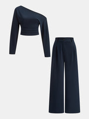 Ensemble crop top épaules dénudées