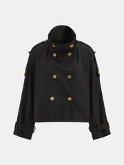 Veste militaire croisée à ceinture
