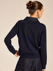 Top col polo manches longues