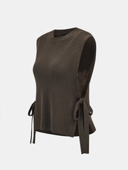 Gilet sans manches à panneaux dentelle