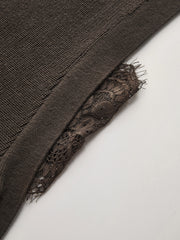 Gilet sans manches à panneaux dentelle
