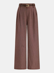 Pantalon à carreaux bordeaux, pièce seule, vue de face