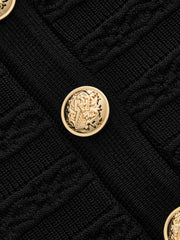 Cardigan bouton métal texturé