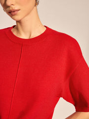 Top tricot couture épaules tombantes