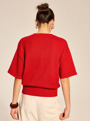 Top tricot couture épaules tombantes