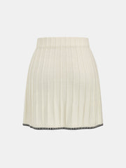 Ensemble pull jupe bordure contrastée crème — vue de dos de la jupe