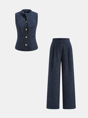 Ensemble gilet tweed pantalon droit