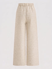 Pantalon tweed écru à chaîne, pièce seule, vue de dos