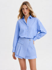 Ensemble robe chemise rayée jupe portefeuille