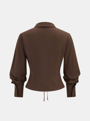 Chemise courte col V ceinturée