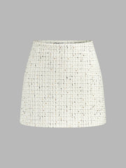 Jupe short trapèze tweed