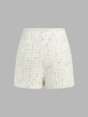 Jupe short trapèze tweed
