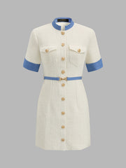 Robe mini tweed ceinturée
