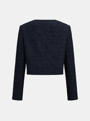 Veste tweed marine croisée