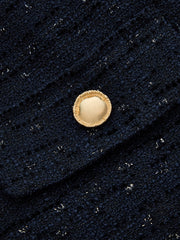 Veste tweed marine croisée