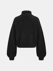 Pull col roulé asymétrique à boutons