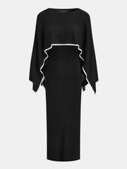 Robe midi tricot avec cape