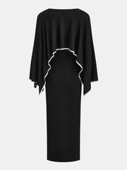 Robe midi tricot avec cape