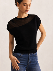 Top épaules transparentes asymétriques