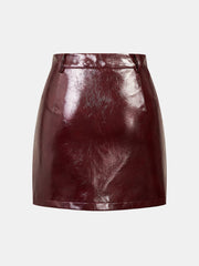 Jupe mini simili cuir sequins