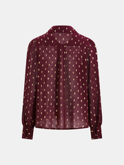 Chemise semi-transparente à pois dorés