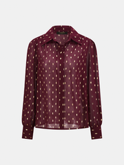 Chemise semi-transparente à pois dorés